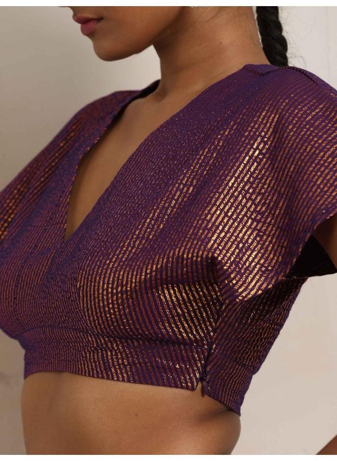 Purple Gold Lurex Blouse