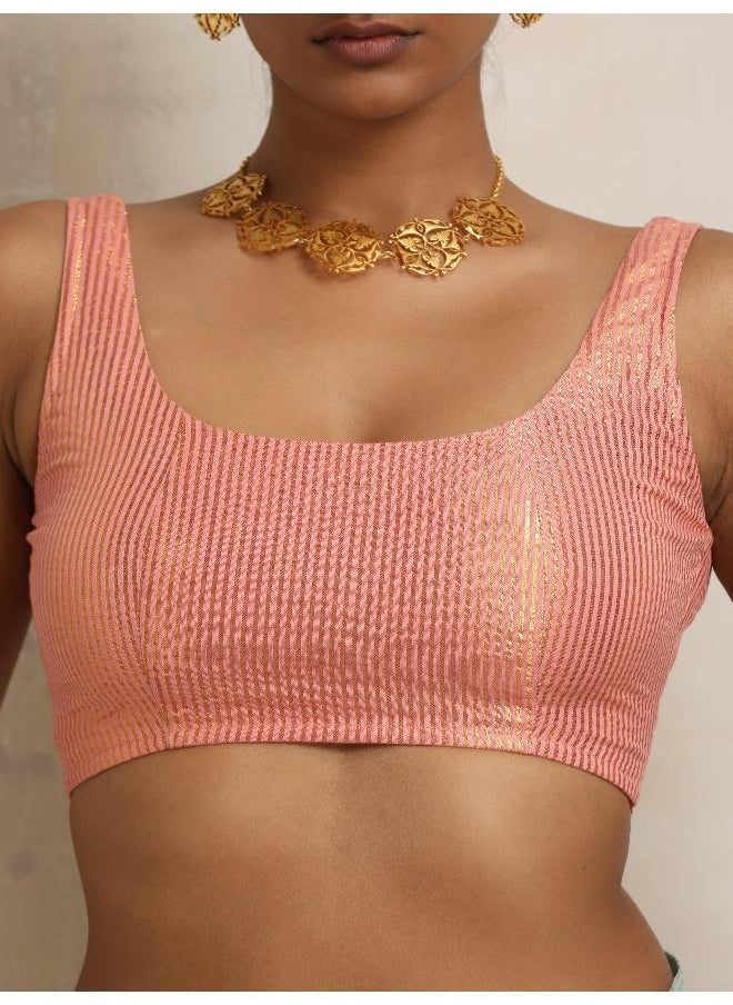 Peach Gold Lurex Blouse