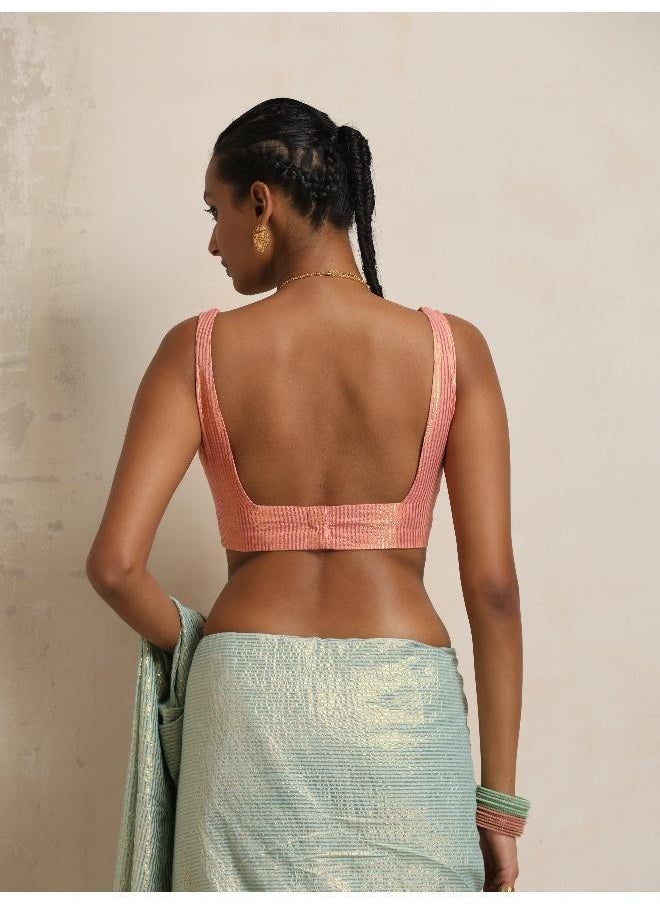 Peach Gold Lurex Blouse
