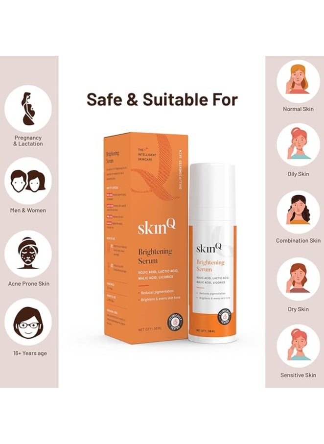 SkinQ Brightening Face Elixir – Licorice & Lactic Acid Formula | Exfoliates, Evens Tone & Repairs Sun-Damaged Skin | 30ml Unisex Serum -Registered dealer in UAE