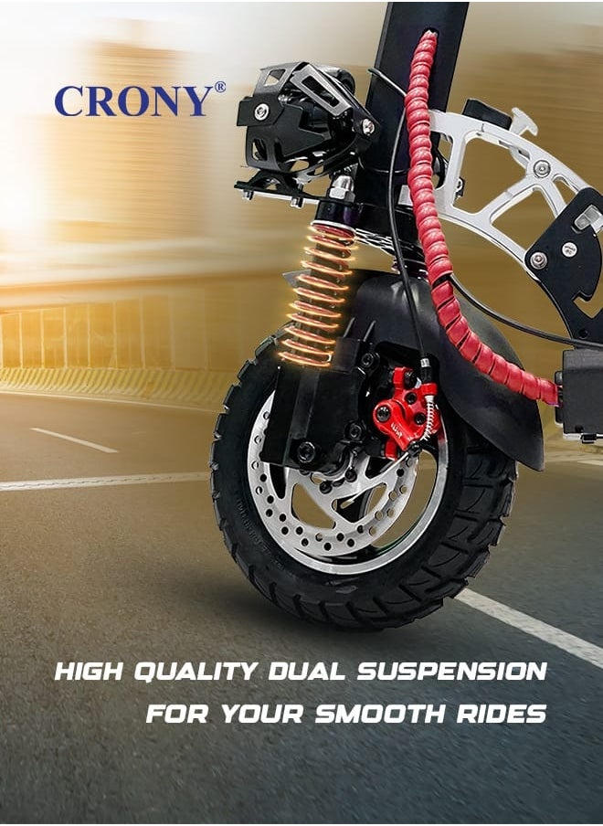 CRONY V10 Pro Fast Speed Electric Scooter for Adults Kids, Off-Road All-Terrain E-Scooter with 1200W Motor & Aluminum Frame, 20-40KM/H Speed, 120KG Max Load, Desert-Ready Design-Red