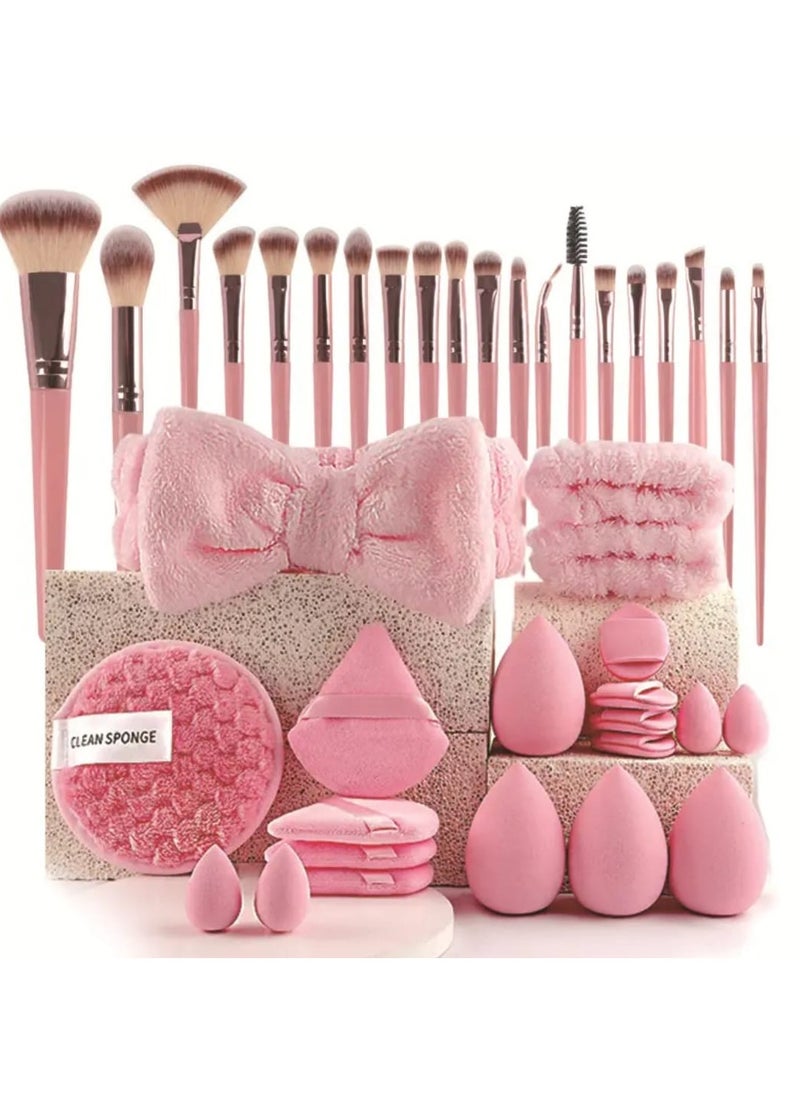 40 pcs Makeup Tools set, Makeup Brushes set, Foundation Brushes tool set, powder puff Headband