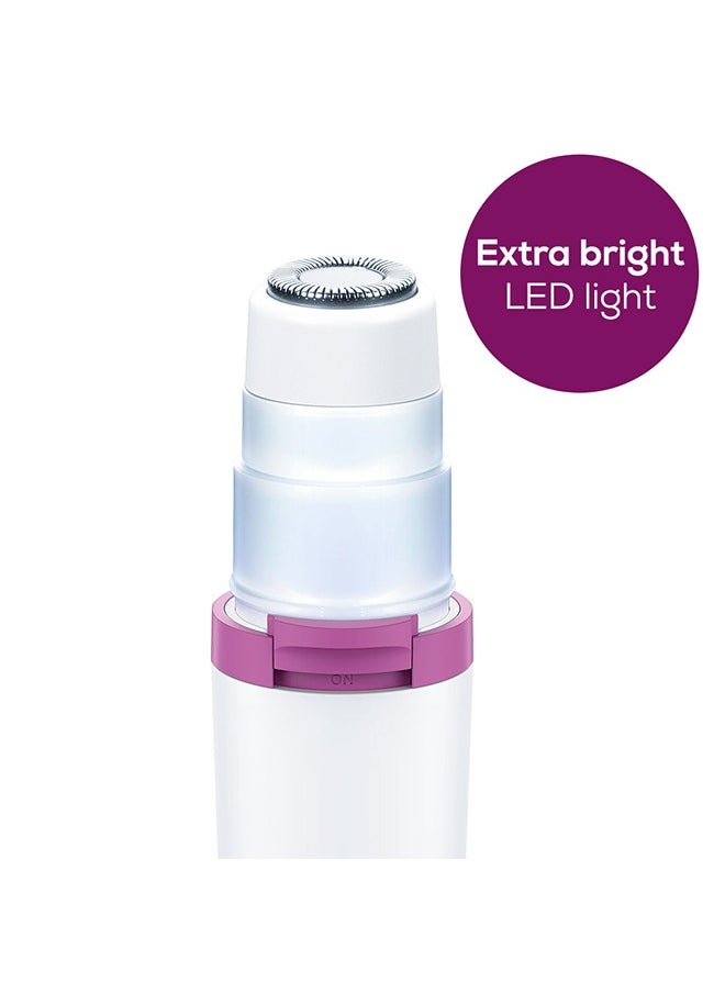 Facial Mini Hair Remover | Hl16 | Electric Facial Hair Removal For Women, Quick And Gentle, Finishing Touch For Upper Lips, Chin And Cheeks, Ideal For On-The-Go, With Smart White Light, White Color | Premium Facial Cleansing Tools
