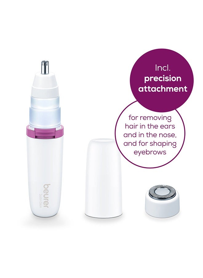 Facial Mini Hair Remover | Hl16 | Electric Facial Hair Removal For Women, Quick And Gentle, Finishing Touch For Upper Lips, Chin And Cheeks, Ideal For On-The-Go, With Smart White Light, White Color | Premium Facial Cleansing Tools