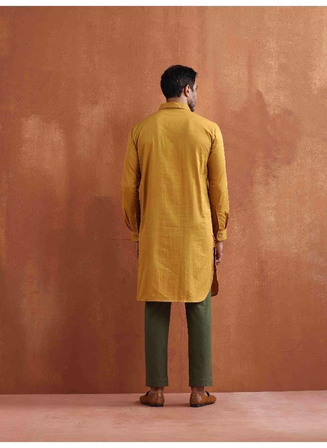 Men's Mustard Cotton Kurta
