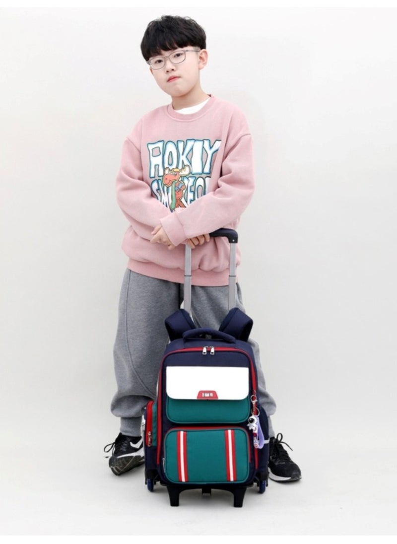 2-Wheel Kids Trolley Backpack Stylish and Durable School Bag for Students Assorted