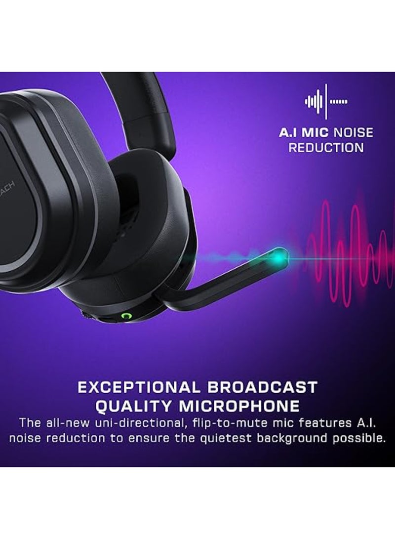 Stealth 700 Wireless Multiplatform Amplified Gaming Headset for PS5, PS4, PC, And Mobile – 60mm Speakers, A.I. Noise-Cancelling Mic, Bluetooth, 80-Hr Battery, Dual Transmitters