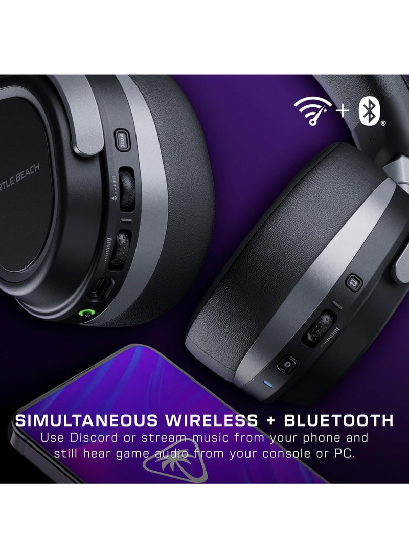 Stealth 700 Wireless Multiplatform Amplified Gaming Headset for PS5, PS4, PC, And Mobile – 60mm Speakers, A.I. Noise-Cancelling Mic, Bluetooth, 80-Hr Battery, Dual Transmitters