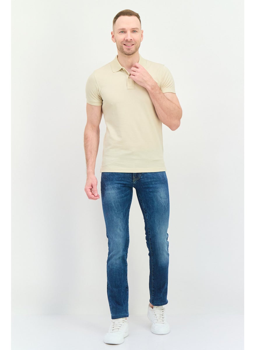 Men Slim Fit Washed Stretchable Denim Jeans, Blue