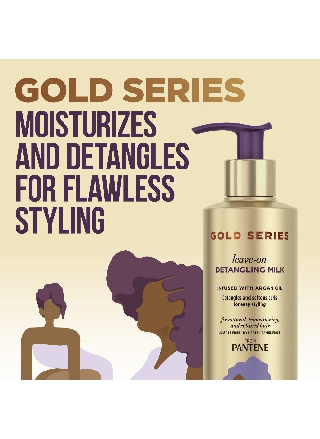 Pantene Gold Series Detangling Milk Hair Treatment for Curly Hair Natural and Textured Hair 76 Fl Oz LeaveOn Hair Detangler Infused with Rich Argan Oil Dye and Sulfate Free Formula