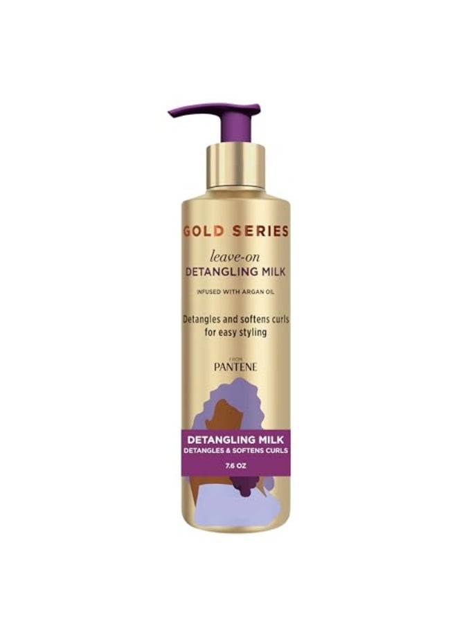 Pantene Gold Series Detangling Milk Hair Treatment for Curly Hair Natural and Textured Hair 76 Fl Oz LeaveOn Hair Detangler Infused with Rich Argan Oil Dye and Sulfate Free Formula