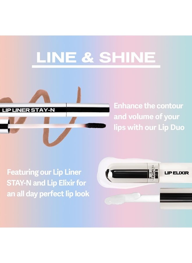 Lip Liner Stay-N - Peel Off Lip Stain. Long Lasting Matte Lip Tattoo, Transfer Proof Lipstain Infused with Hyaluronic Acid & Vitamin E, for All Skin Types. Vegan and Cruelty-Free, p-INKED