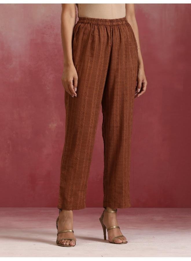Brown Cotton Dobby Kurta Co-ord set