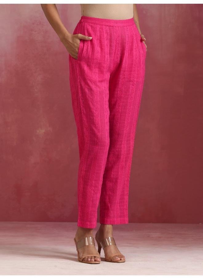 Pink Cotton Dobby Kurta Set