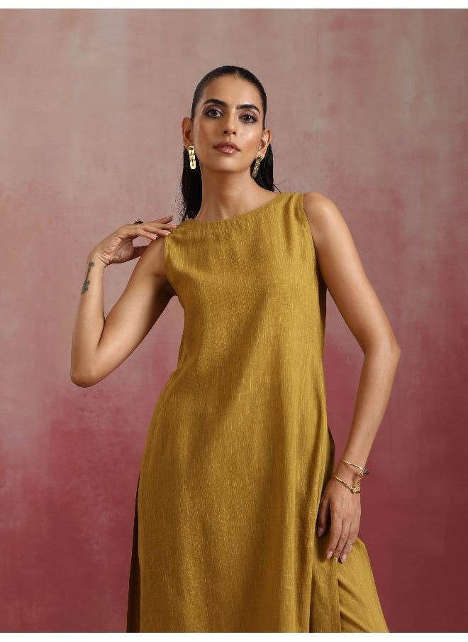 Mustard Cotton Kurta Set