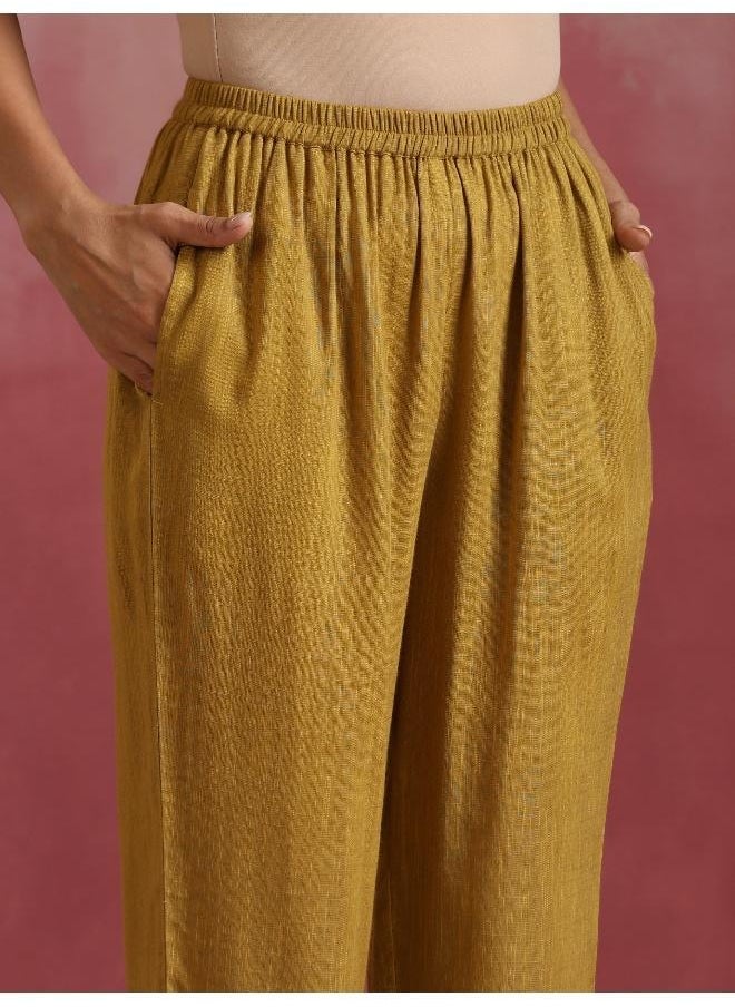 Mustard Cotton Kurta Set