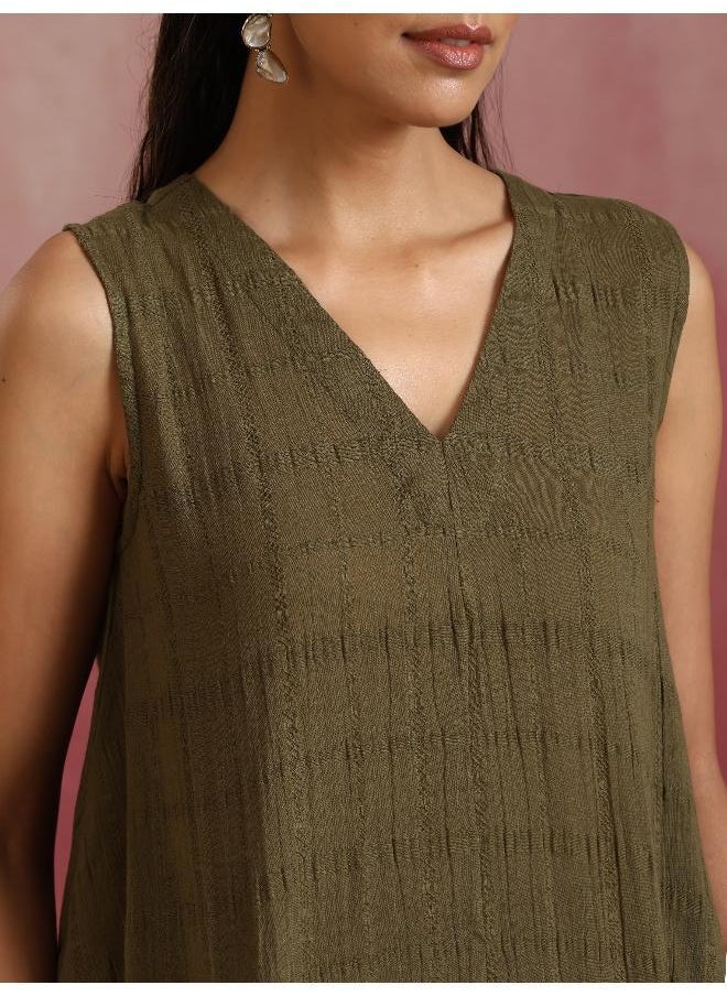 Olive Cotton Dobby Dobby Co-ord set