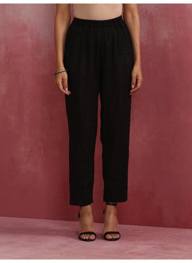 Black Cotton Dobby Kurta Co-ord set
