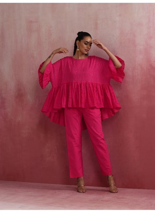 Pink Cotton Dobby Co-ord set