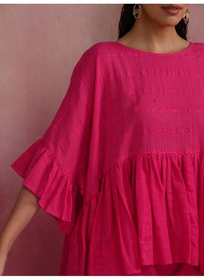 Pink Cotton Dobby Co-ord set