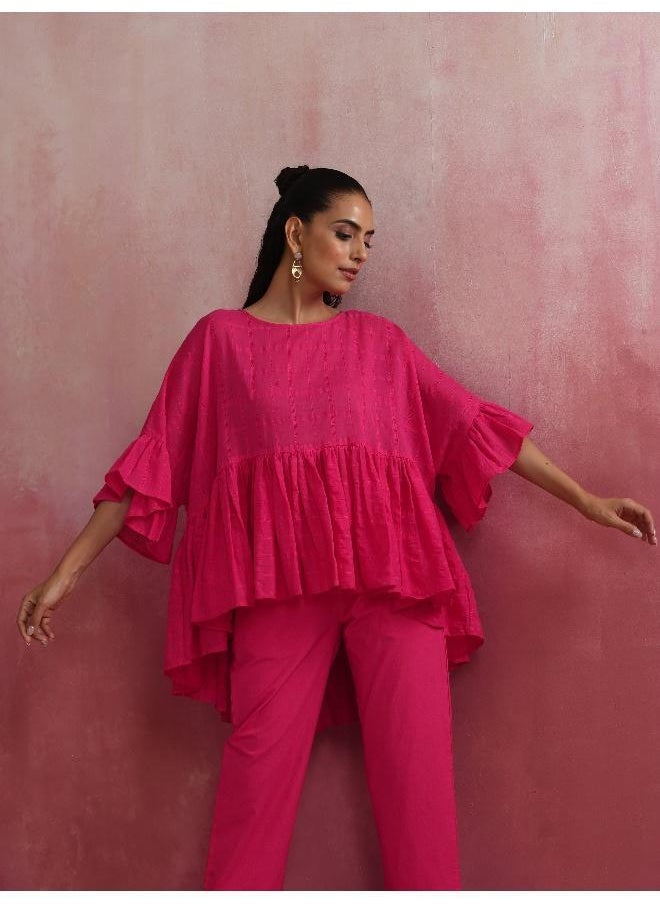 Pink Cotton Dobby Co-ord set