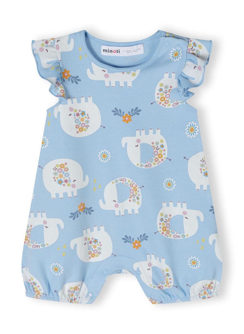 4-Pack Baby Rompers with Ruffle Sleeves