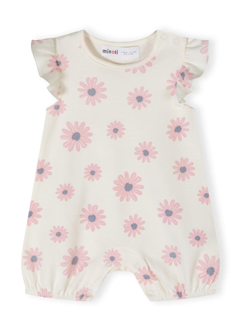 4-Pack Baby Rompers with Ruffle Sleeves