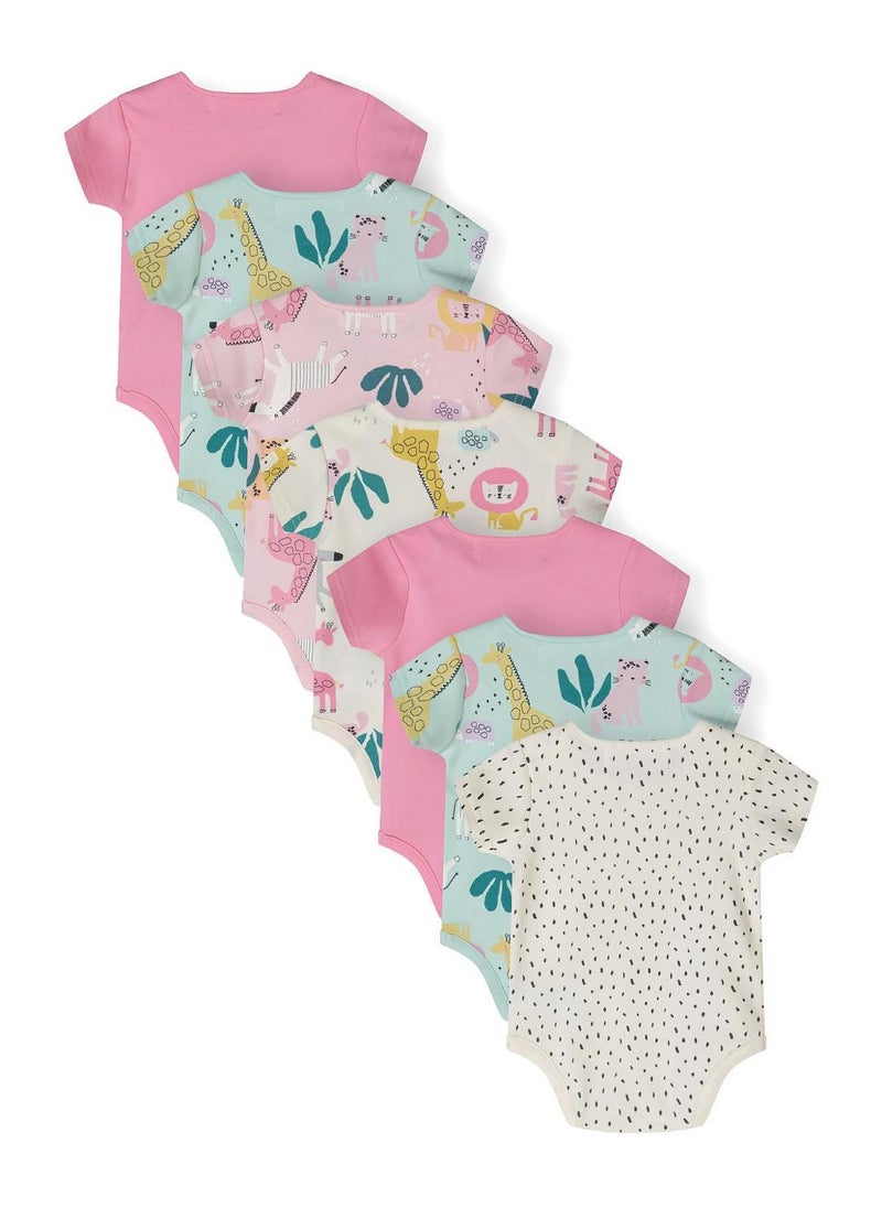 7-Pack Short Sleeve Baby Bodysuits with Snap Closures