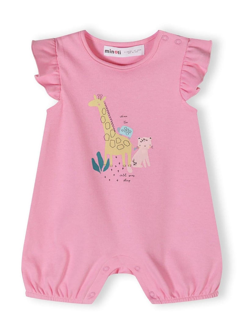 4-Pack Baby Rompers with Ruffle Sleeves