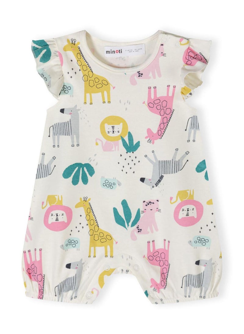 4-Pack Baby Rompers with Ruffle Sleeves