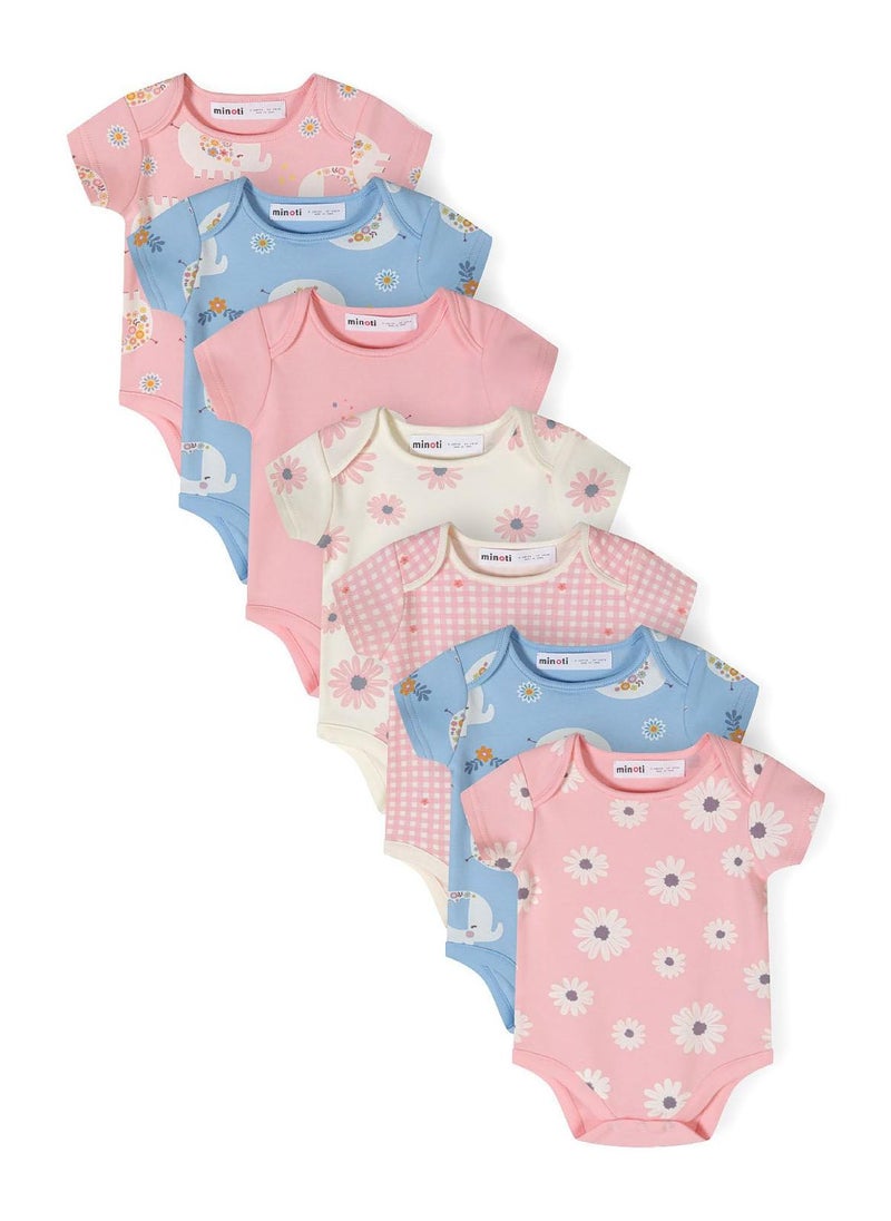7-Pack Short Sleeve Baby Bodysuits with Snap Closures