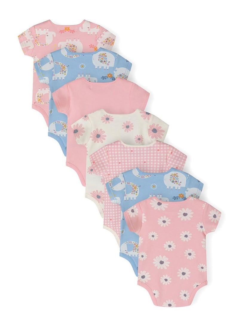 7-Pack Short Sleeve Baby Bodysuits with Snap Closures
