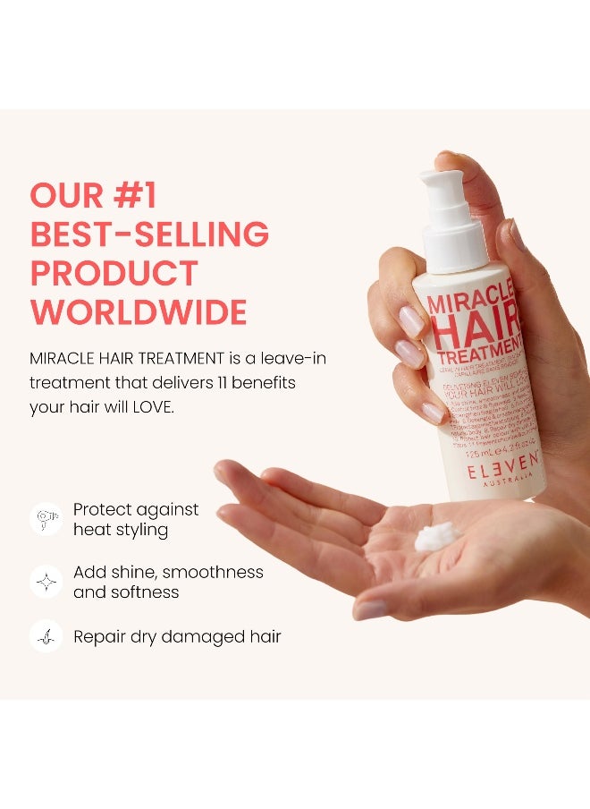 ELEVEN AUSTRALIA Miracle Hair Treatment LeaveIn Conditioner for Hydration Frizz Control Heat Protection  Strength  Lightweight Nourishing Formula for All Hair Types  42 Fl Oz