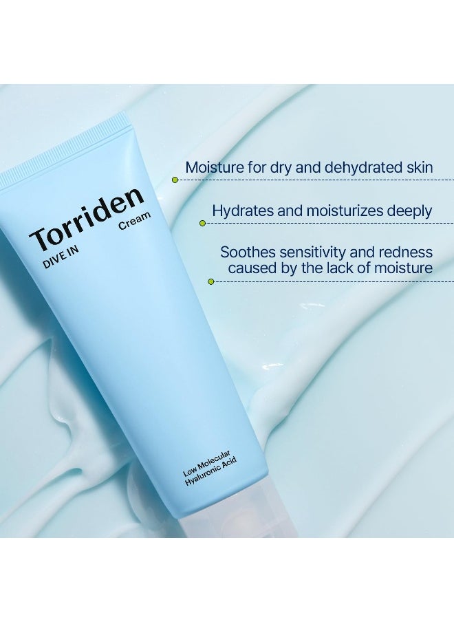 Torriden DIVE IN Cream 80ml 271 fl oz  Facial Moisturizer for Sensitive Oily Skin  Lightweight and Moistrul Creamy Texture  Hyaluronic Acid Cream Allantoin