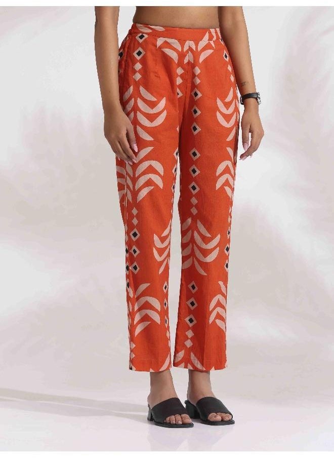 trueBrowns Orange Cotton Solid Shirt Kurta Co-ord Set