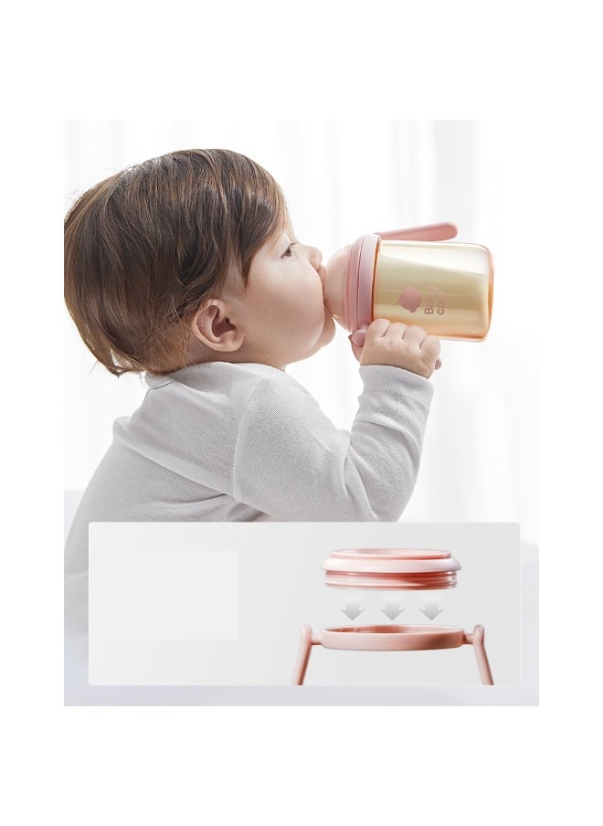 Babycare - Nopayon Pro Anti-Colic Feeding Bottle with Handles – Pink – 240ml for Babies 6 Months+ – BPA-Free, BPI Certified, Easy-Grip Handles, Soft Silicone Nipple, Wide Neck, Leak-Proof, Ergonomic Design, Easy to Clean, Baby Milk Bottle, Heat-Resistant, Safe Material, Breastfed Baby Friendly, Transition Bottle