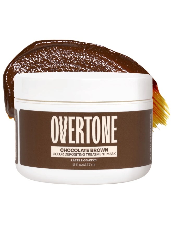Overtone Color Depositing SemiPermanent Hair Dye Conditioner  8 oz For Natural  ColorTreated Hair Moisturizing Shea Butter  Coconut Oil  Vegan  CrueltyFree Chocolate Brown