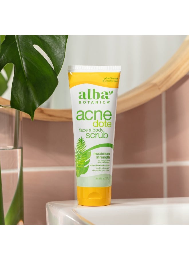 Alba Botanica Acnedote Maximum Strength Face Body Scrub 8 Oz