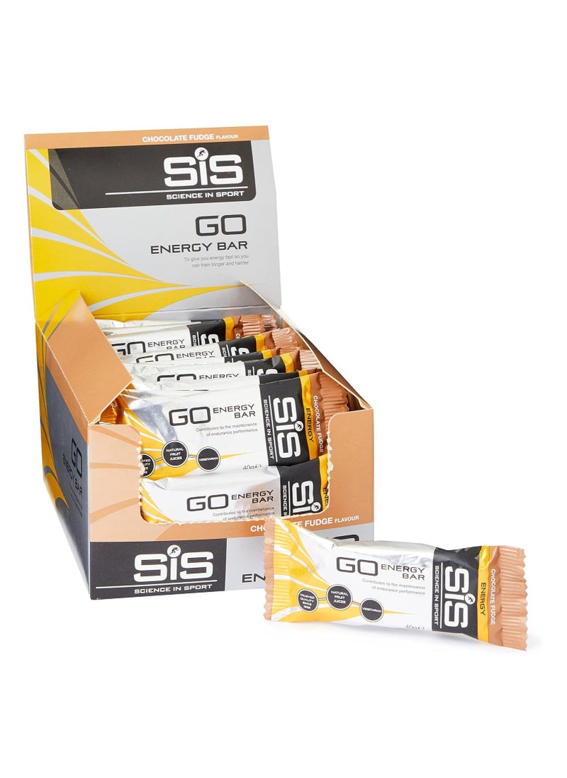 GO Energy Bar Chocolate Fudge, contributes to the maintenance of endurance performance - Trusted quality since 1992,Natural Flavours Vegetarian - Chocolate Fudge