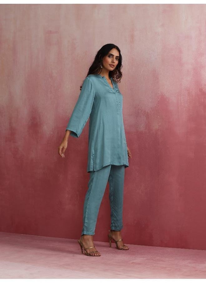 Light Blue Modal Straight Kurta Co-ord Set