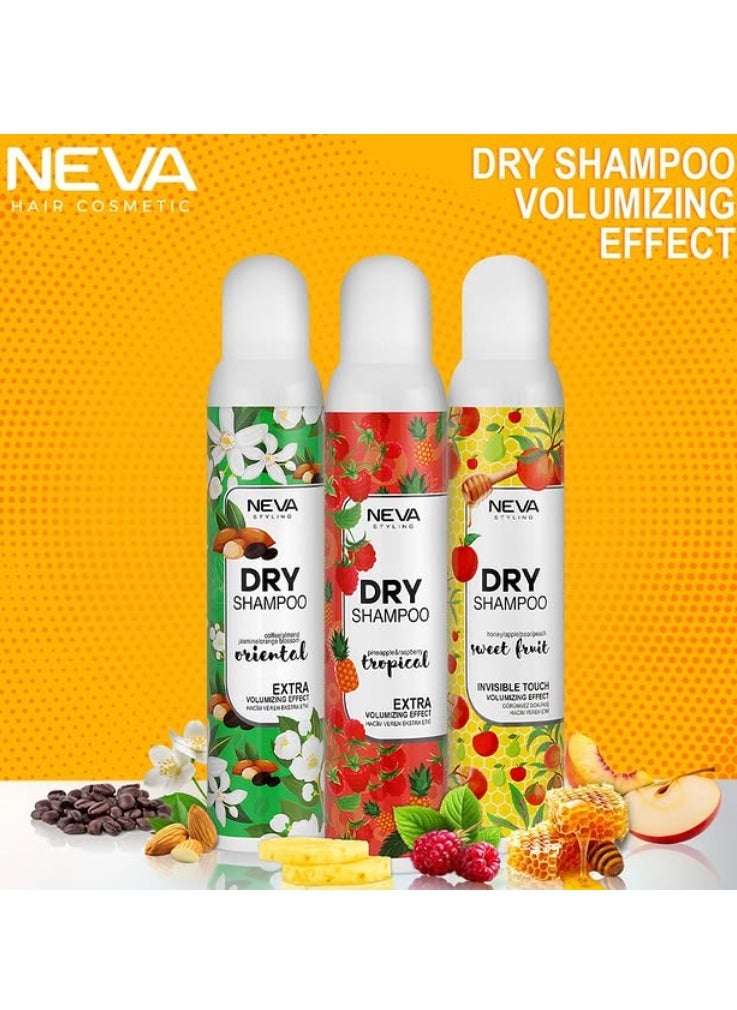 Neva Organic Vegan Dry Shampoo – Invisible Touch Volumizing & Oil-Absorbing – Tropical Pineapple & Raspberry, 200ml