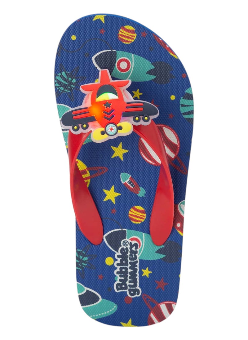 Printed T-Strap Slippers