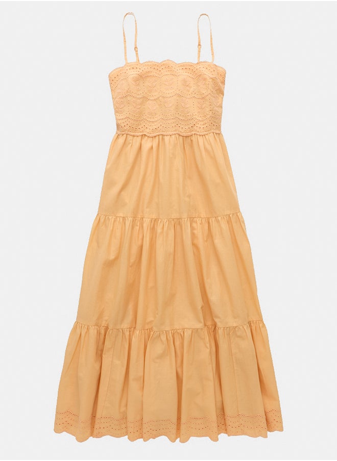 AE Scalloped Tiered Midi Dress