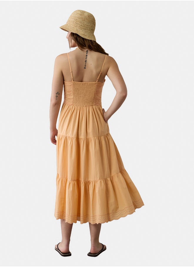AE Scalloped Tiered Midi Dress