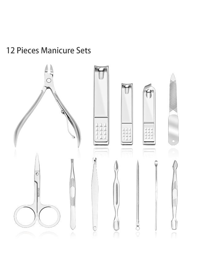 ZIZZON Nail Clippers Kit Manicure Pedicure Set with Holographic CasePurple