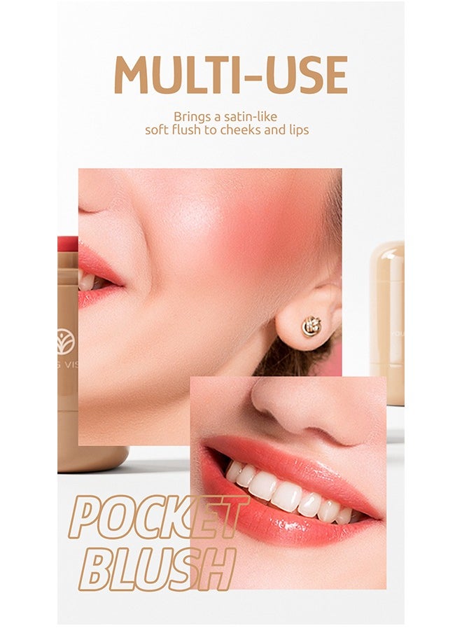 Pocket Blush, Long Lasting Smooth Lipstick Blush Stick, Matte Highly Chroma Blusher Paste, Waterproof Blusher Cream - #01