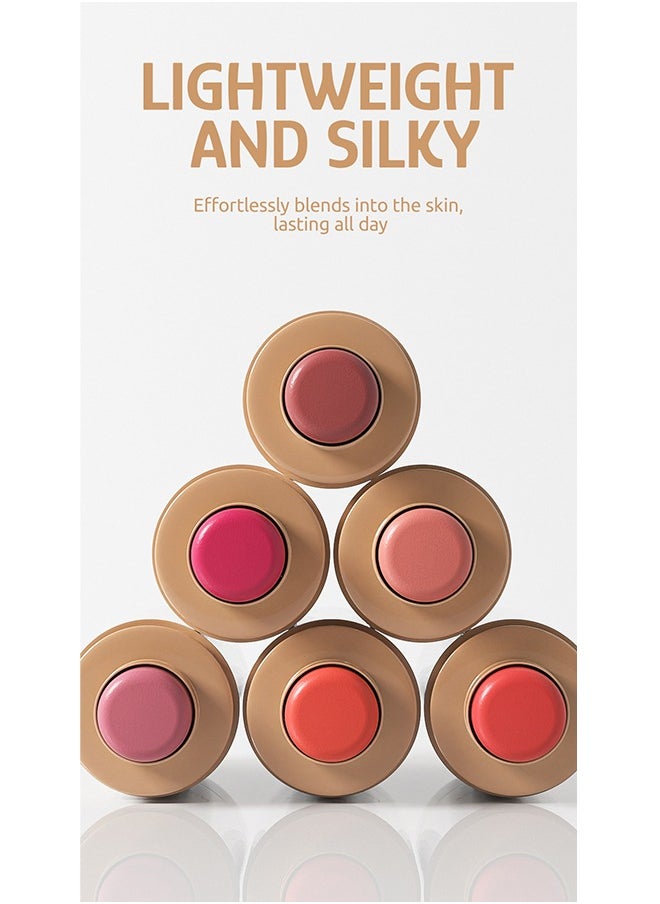 Pocket Blush, Long Lasting Smooth Lipstick Blush Stick, Matte Highly Chroma Blusher Paste, Waterproof Blusher Cream - #01