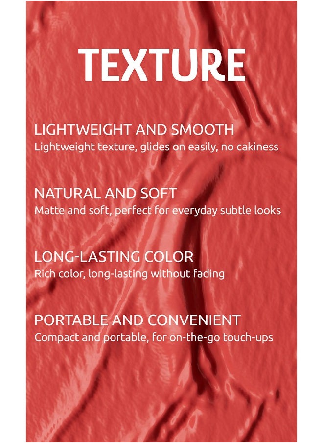 Pocket Blush, Long Lasting Smooth Lipstick Blush Stick, Matte Highly Chroma Blusher Paste, Waterproof Blusher Cream - #01