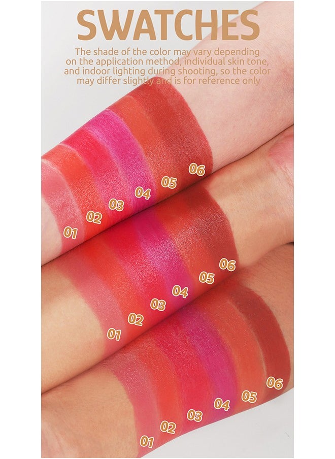 Pocket Blush, Long Lasting Smooth Lipstick Blush Stick, Matte Highly Chroma Blusher Paste, Waterproof Blusher Cream - #01