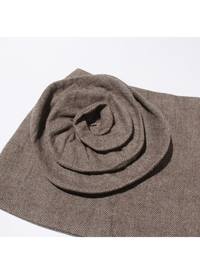 French Elegant Artistic A-Line Skirt with 3D Floral Design - Unique Women’s Midi Skirt